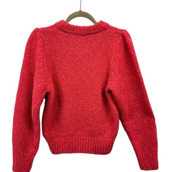 Vanessa Bruno Pink Puff Sleeve Cropped Alpaca Blend Sweater | S - Picture 3 of 7